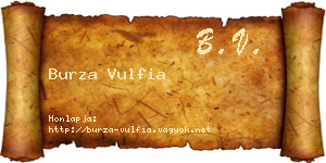 Burza Vulfia névjegykártya